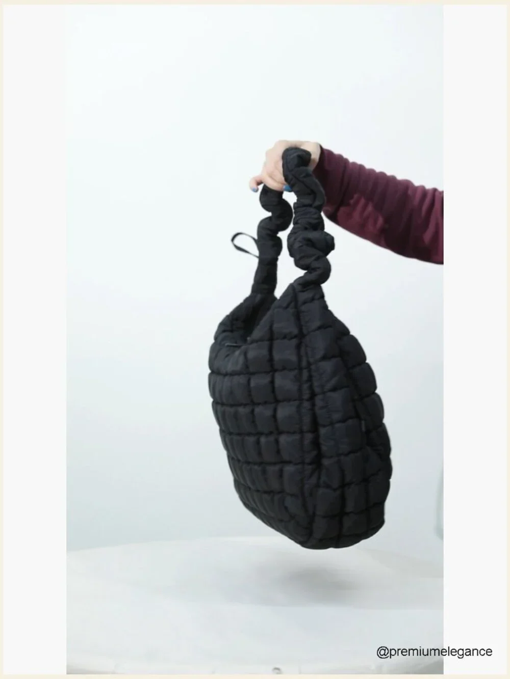 Large Nylon Puffer Quilted Tote Hobo Bag Crossbody Shoulder Puffy Purse